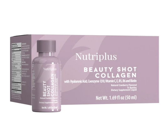 Nutriplus Beauty Shot Collagen packaging on a white background