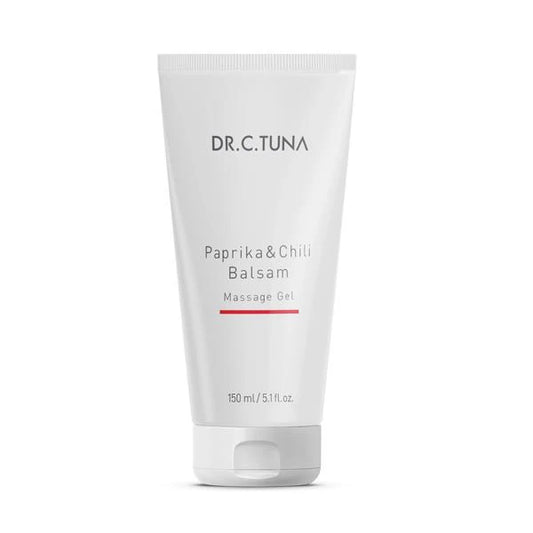 Dr. C. Tuna Paprika & Chilli Balsam Massage Gel tube on a white background